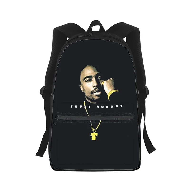 Rapper 2pac singer Tupac Men Women Backpack 3D Print Fashion Student School Bag Laptop Backpack Kids Travel Shoulder Bag