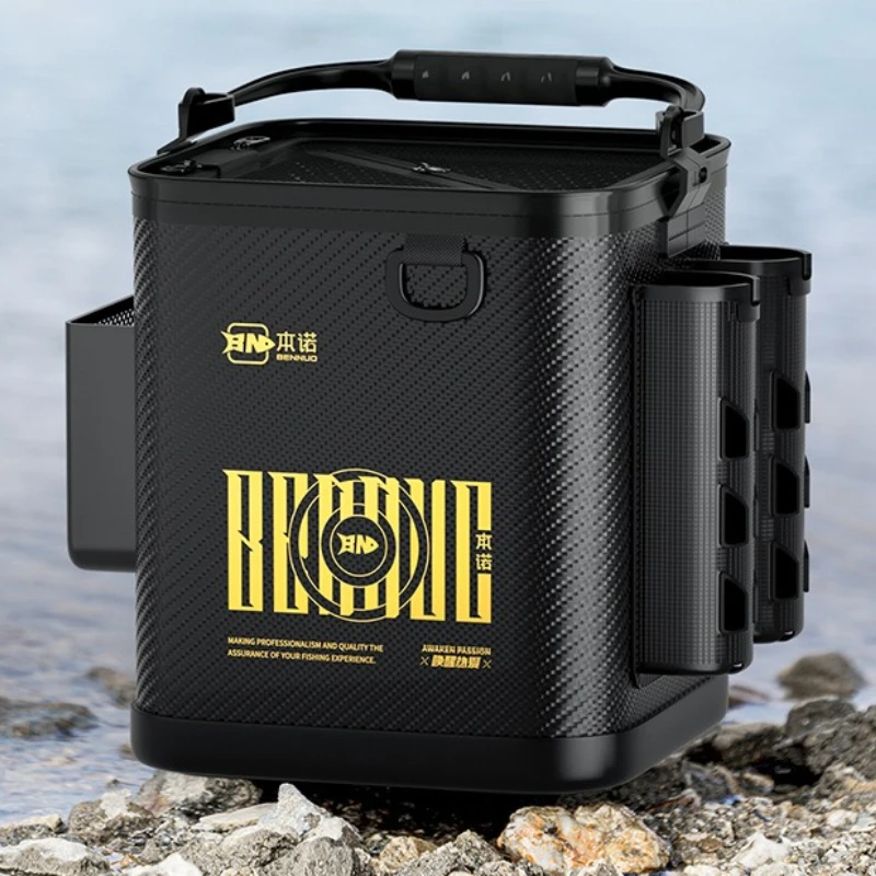 

Складное рыболовное ведро, портативное Livewell с подставкой для удочки, носителем для воды на открытом воздухе и хранилищем снастей для ловли приманок и наживок