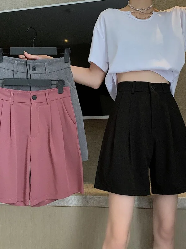 

Корейские брюки-кюлоты больших размеров для женщин: повседневные, с высокой талией, широкими штанинами, драпированные, летние, модные, больших размеров