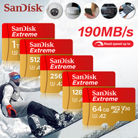 SanDisk Extreme microSDXC UHS-l High speed memory Card 190MB/s 32G A1 64G 128G 256G 400G 512G 1T U3 A2 V30 4K For Phone Tablet