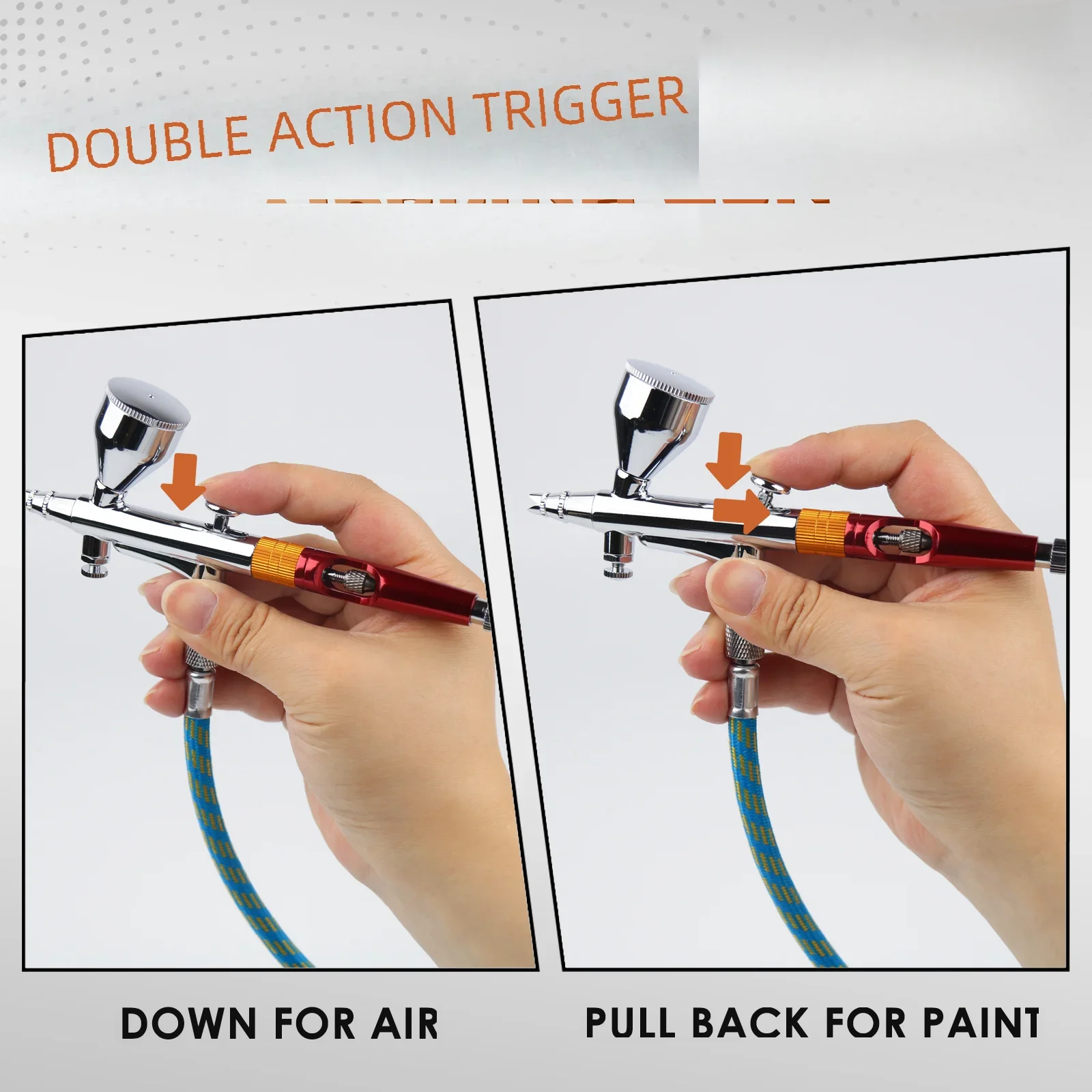 Dual Action Airbrush Kit for Painting - Professional Trigger Airbrush Gun with 0.3/0.5/0.8mm Needles