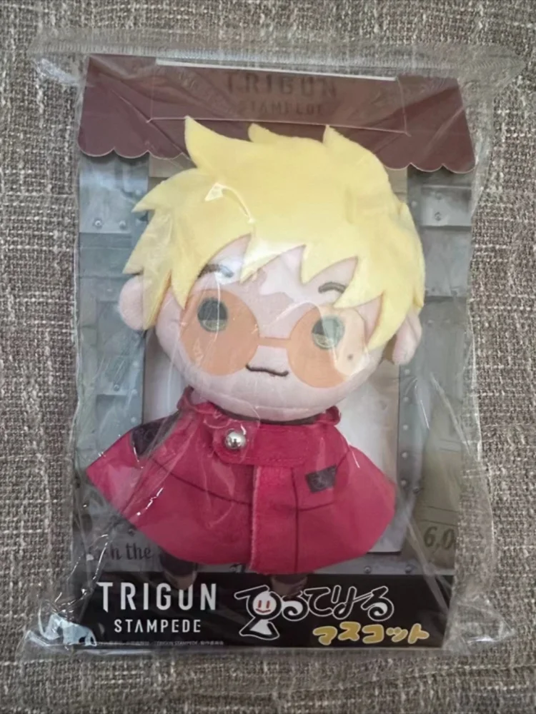 Original Ensky Trigun Anime Plush-Like Texture Doll Q Version Cloak Stuffed Figure Collectible Ornament Toy Desktop Display
