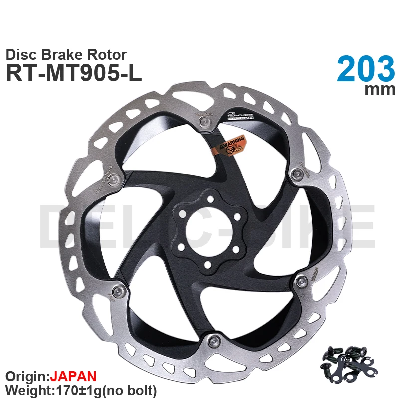 SHIMANO - 6-Bolt Type - Disc Brake Rotor  RT-MT905 - ICE TECHNOLOGIES FREEZA - 203/180 mm