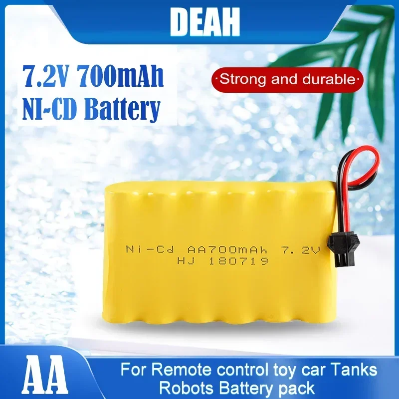 1-10PCS 7.2V 700mah Ni-CD Rechargeable Battery Pack With SM Plug For Rc toys Car Boat Gun Tank Train spare parts 6 AA Batteries