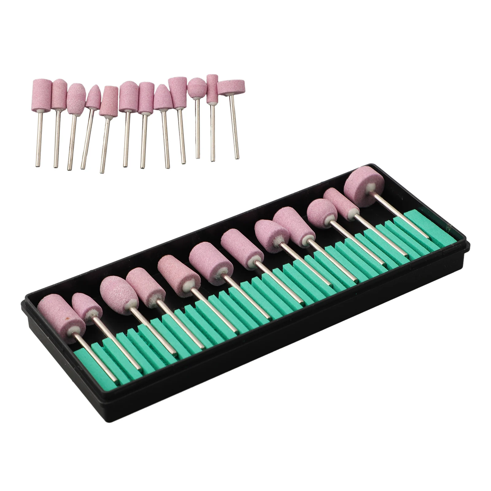 12 × Mini testa abrasiva in ceramica per fresatura, lucidatura, accessori per utensili rotanti per lucidatura di stampi, corrispondenza di utensili elettrici, chiodi per rifinitura