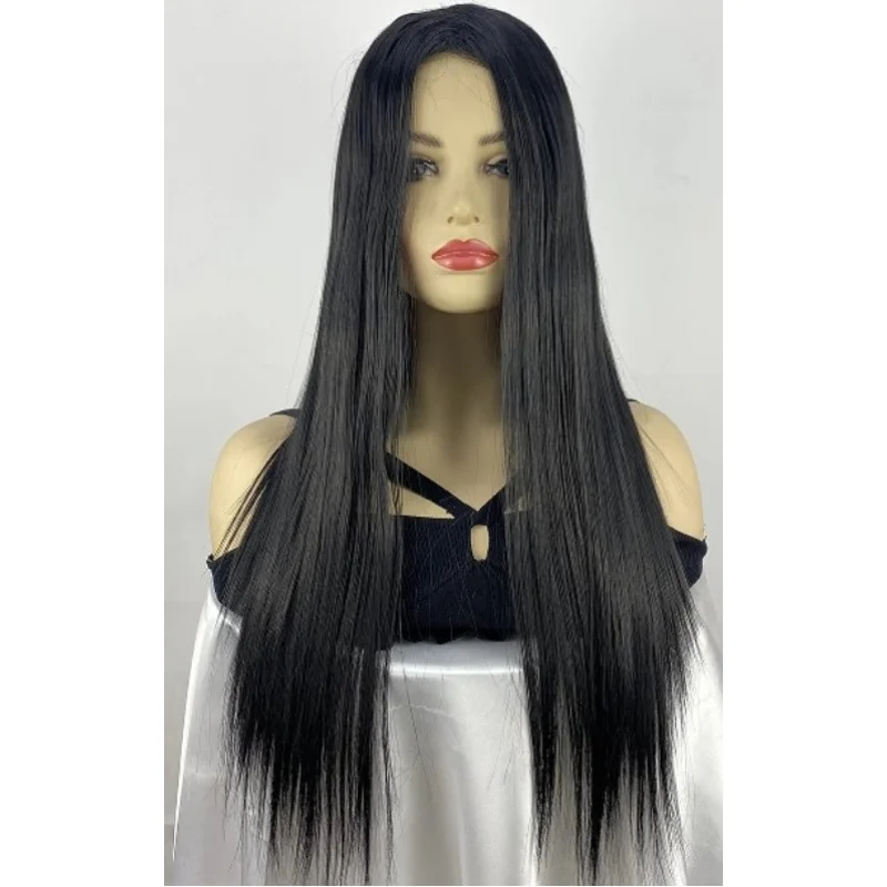 

Женский длинный парик с длинными волосами, женский синтетический прямой черный парик