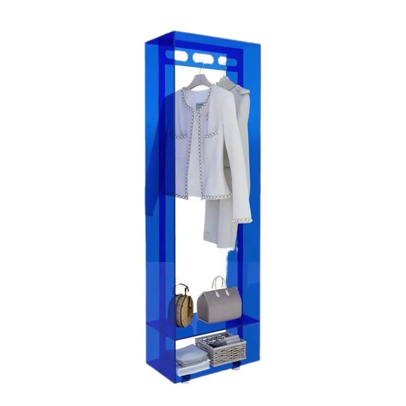 

Light luxury simple acrylic coat rack floor-to-ceiling bedroom household simple clothes storage rack