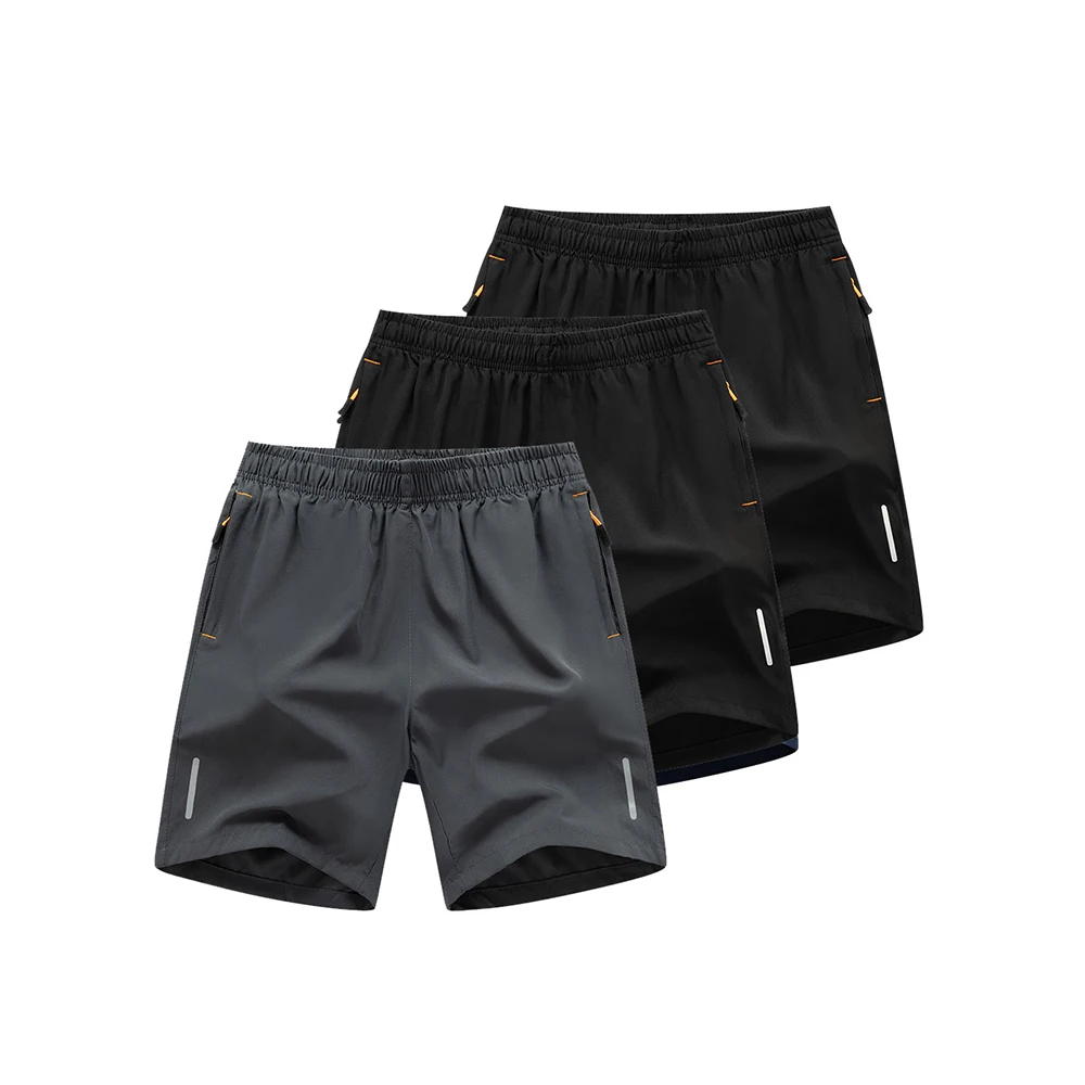 

TRAF 2025 Men's Drawstring Waist Sports Shorts Three Piece Set, Suitable For Running Sportswear, Summer Breathable Fabric