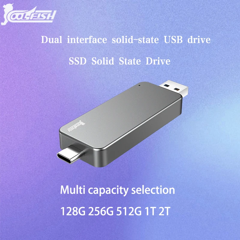 CoolFish SSD USB Solid State Drive 128G 256G 512G 1T2T 3.2 ssd External Pen Drive External Hard Drive Compatible Laptops Desktop