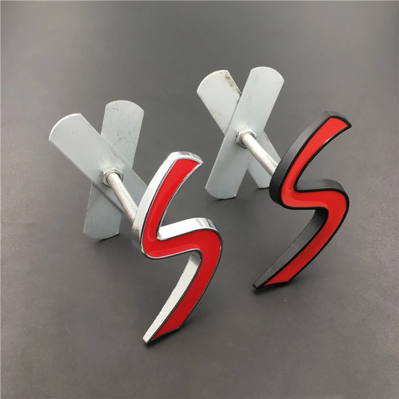 3D Metal Letters Car Front Grille Badge Sticker S Emblem Logo For Car S R56 R53 F56 R50 R52 R57 Accessories