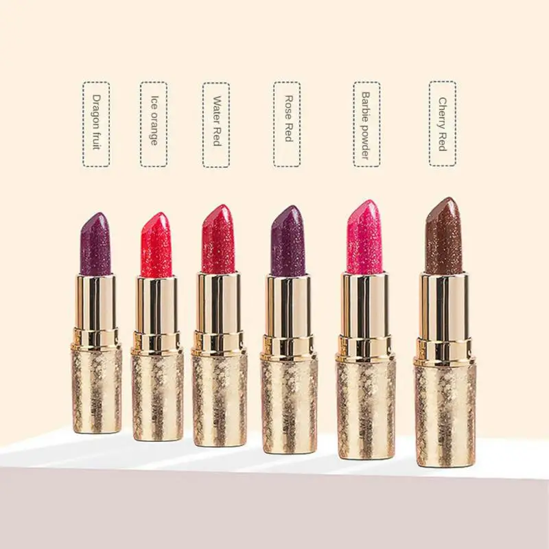 Lip Gloss Metal Lip Gloss Glitter Pearl Liquid Lipstick Sexy Lip Makeup Nonstick Cup Easy To Color Lasting