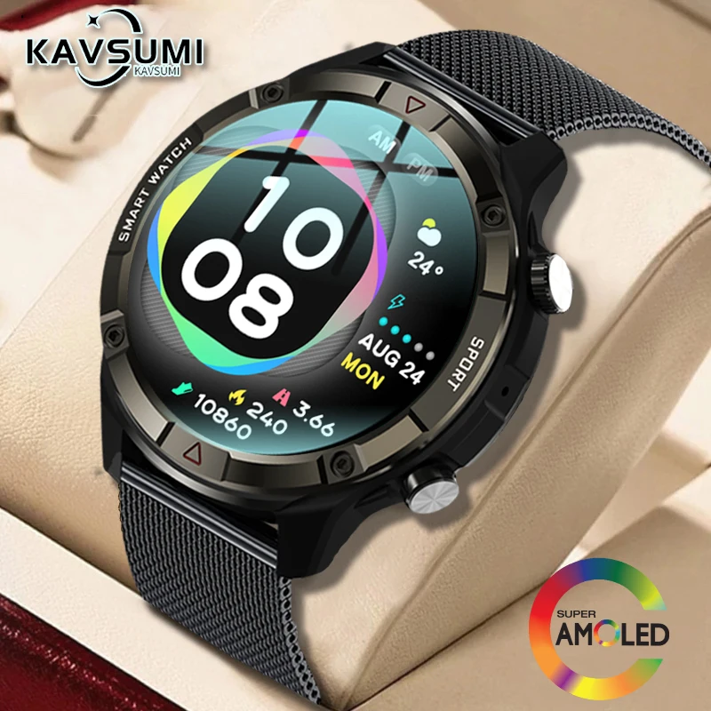 

2023 New Bluetooth Call Smart Watch 454*454 AMOLED 1.6 Inch Screen Watch Always Display The Time 4GB Local Music Smartwatch Men