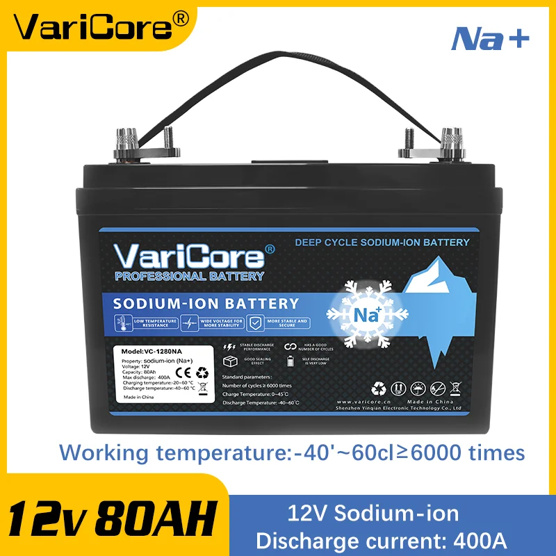 

VariCore New Sodium Ion Battery 12V 80Ah Portable Power Station - Long Life & Fast Charge for Outdoor Camping RV Emergency