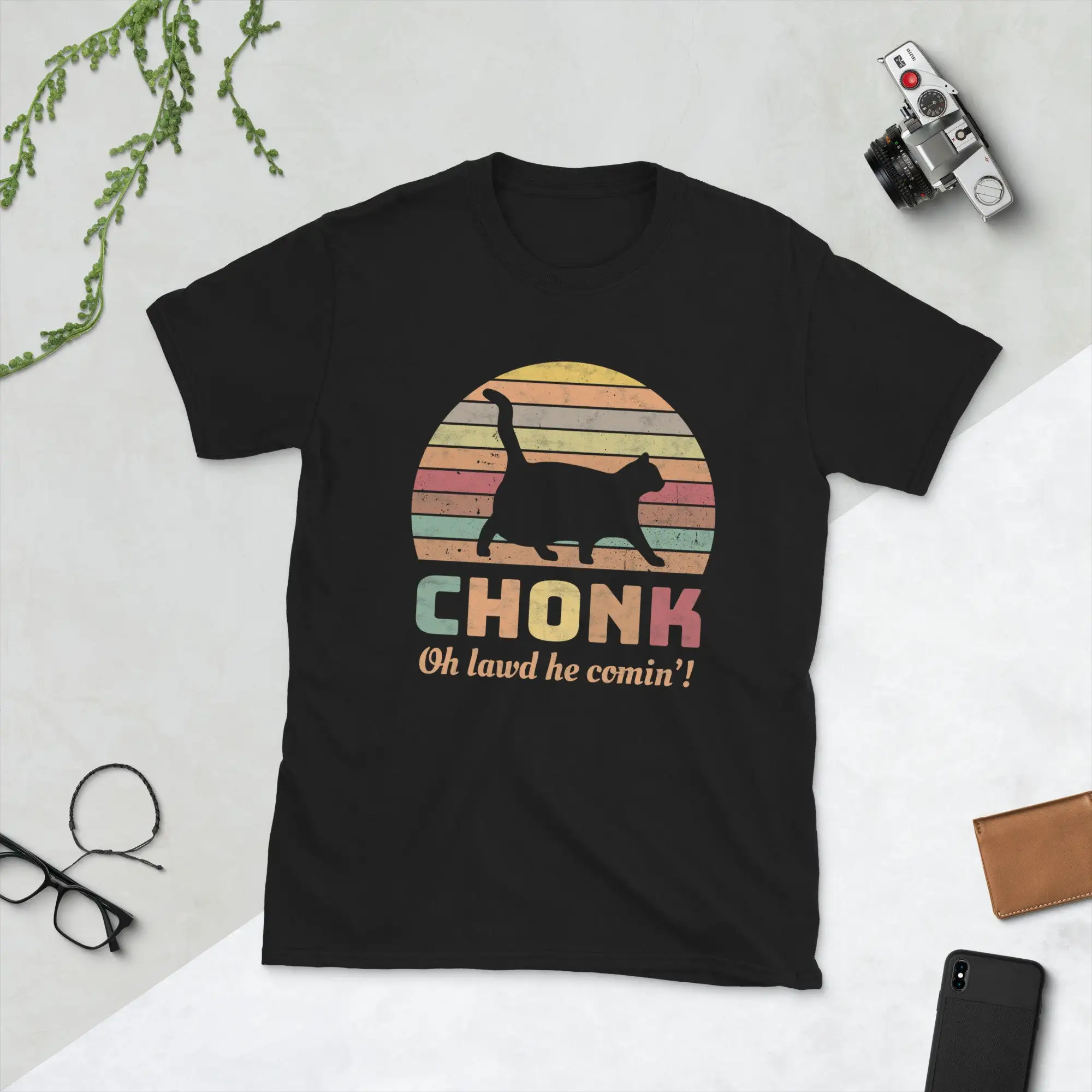 Chonk Scale T Shirt Cat Meme Oh Lawd He Comin