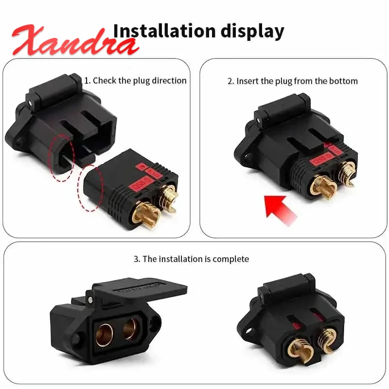 QS8 Model Aircraft Plug Fixed Bracket With Cover QS8 Lithium Battery Charging Connector Male Female Electric Vehicle Modificatio