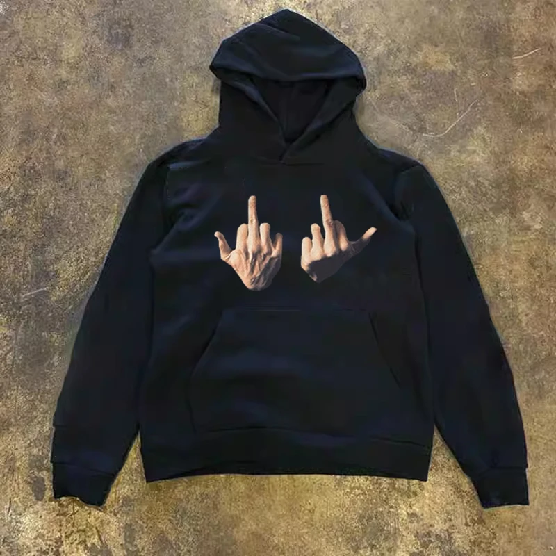 

Новая американская модная брендовая толстовка с принтом средних пальцев осень/зима 2025 — это модный и повседневный топ для мужчин, так и для женщин.