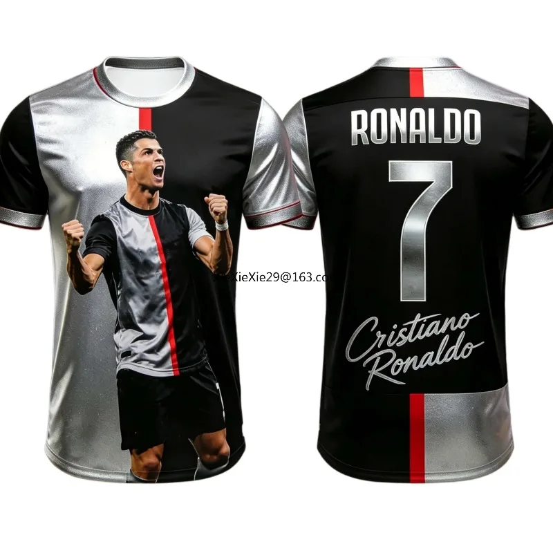 26 AI Couple Style Children's Fashion Ronaldo #7 Jersey Summer Quick Drying Adult Short Sleeved Commemorative Edition Plus Size