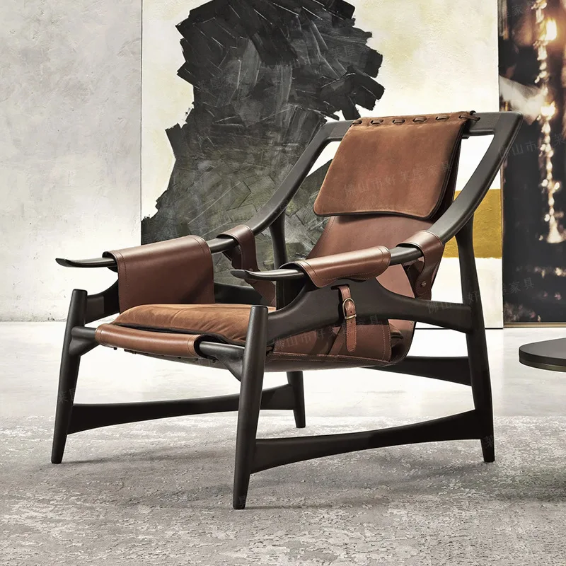 

Designer leisure sofa chair Modern light luxury recliner B & B solid wood lazy sofa Kalamaga armchair