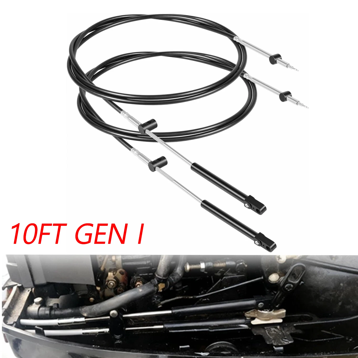 MX 10FT Boat Throttle and Shift Cables for Gen1 600A Series Controller, Fit for Mercury MerCruiser Marine Force Outboard Engines