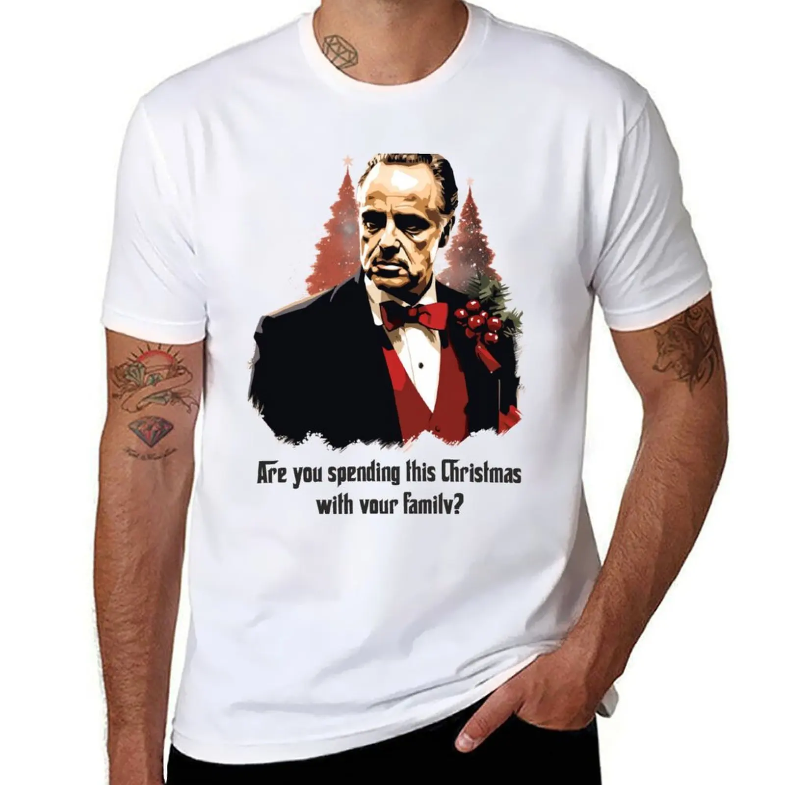 

GODFATHER CHRISTMAS T-Shirt man t shirt heavy cotton t shirts cotton 100% t shirt personalised T-shirt