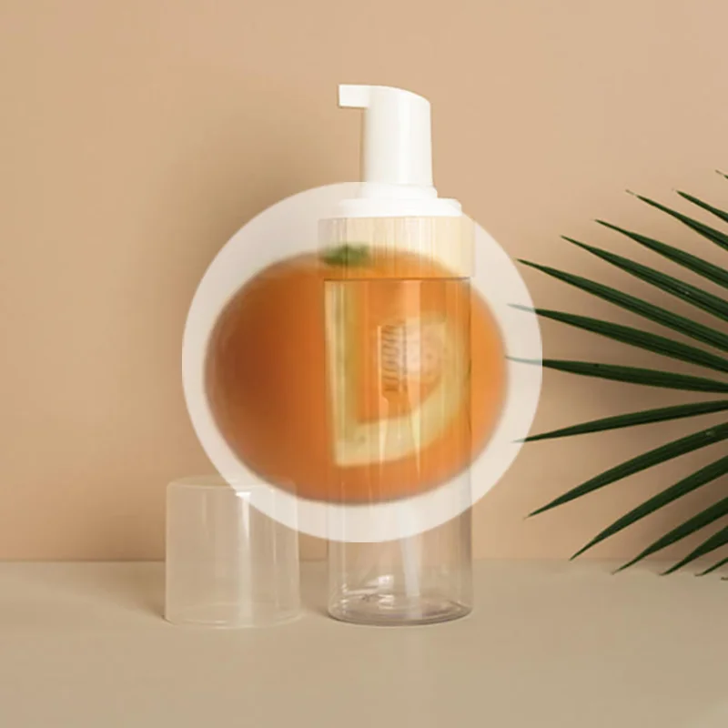 150 ml Reise-Pumpflasche aus Bambusschaum, leerer Gesichtsreiniger, Kosmetikflasche, Shampoo, Seifenspender, nachfüllbar, Händedesinfektionsmittel, schäumend