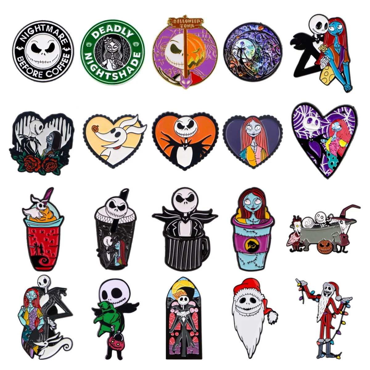 1-10 قطعة فيلم الرسوم المتحركة المختلطة المينا دبوس ظهره شارات دبابيس للملابس شارة مجوهرات اكسسوارات هدايا الهالوين #1