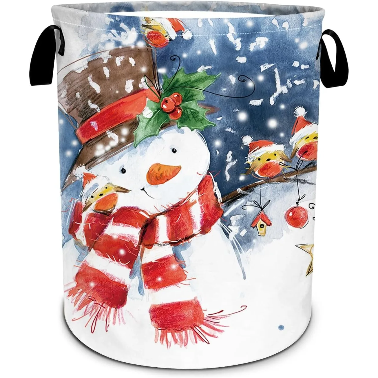 Weihnachten Wäschekorb Winter Schneemann Wäschekorb faltbar wasserdicht Oxford Tuch lustige Einkaufstasche Aufbewahrungseimer