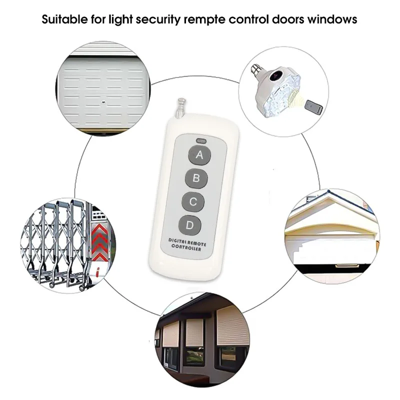 433Mhz Rf Copy Remote Control 500m 4 Button Transmitter Clone Fixed Learning Code for Gadget Gate Garage Door Doorhan Nice Came