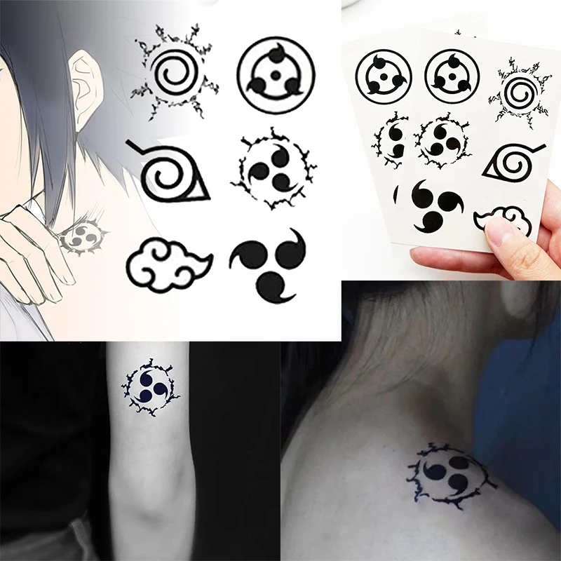 6 ชิ้น Naruto Uzumaki กันน้ํา Tattoo สติกเกอร์อะนิเมะสไตล์เด็กผู้หญิง Party Supplies เด็กของขวัญชั่วคราว Tattoo สติกเกอร์