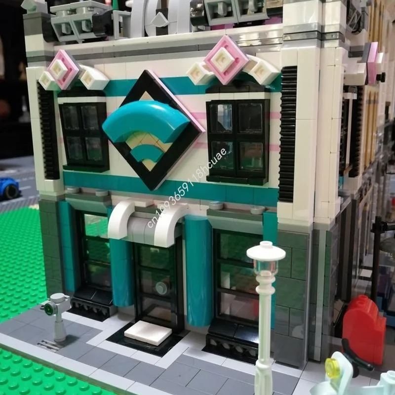 2220 قطعة MOC الإنترنت كافيه وسط المدينة العشاء البديل نموذج اللبنات ألعاب البناء لتقوم بها بنفسك الطوب هدية الكريسماس عيد ميلاد الاطفال