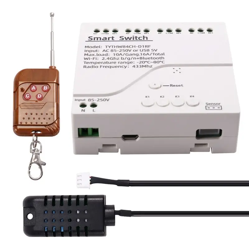 

Hot-Tuya Wifi Smart Switch Temperature Humidity Sensor Monitor AC 85-250V Wireless Smart Switch With RF Remote Controller