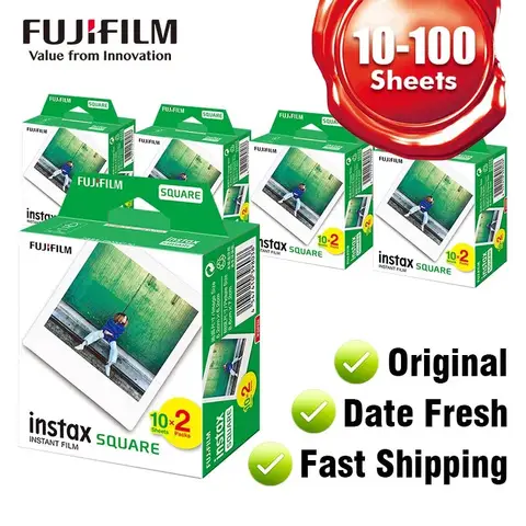 Genuine Fujifilm Instax Square Instant White Edge Film Color Flm For Fuji SQ10 SQ6 SQ1 SQ20 SP3 Hybrid Format Cameras