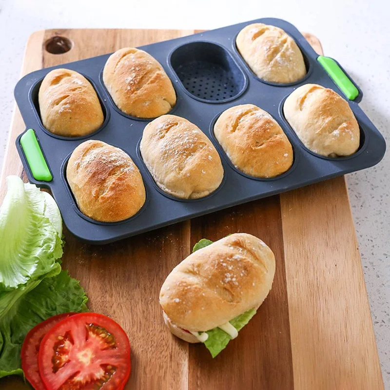 

Silicone Mini Baguette Baking Tray Bread Baking Mold DIY Baking 8 Cup Non-Stick Pan Household Bread Loaf Mould Kitchen Supplies