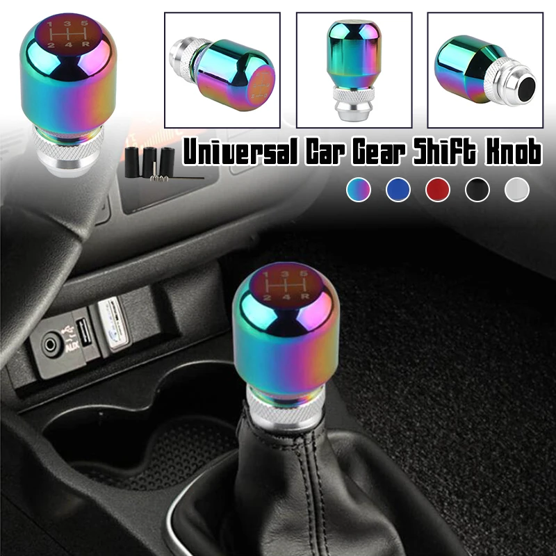 

Universal Car Gear Shift Knob 5 Color Retractable Adjustable Length Gear Head Aluminum Alloy Gear Stick Manual Shifter Lever