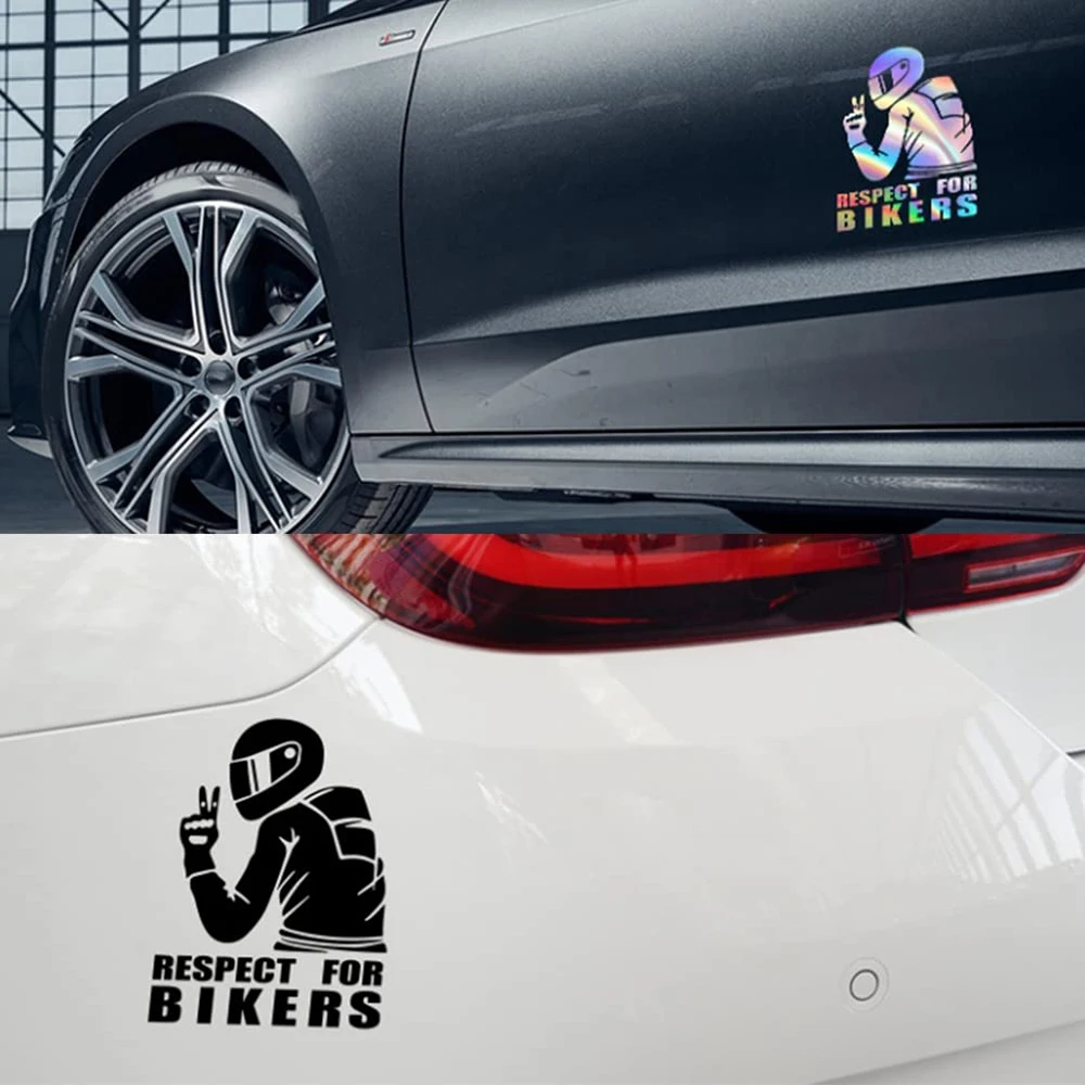 1Pc Respect For Bikers Vinyl Sticker Cool Moto Styling For Car Windscreen Window Glass Auto Exterior Fashion Decor Accessories