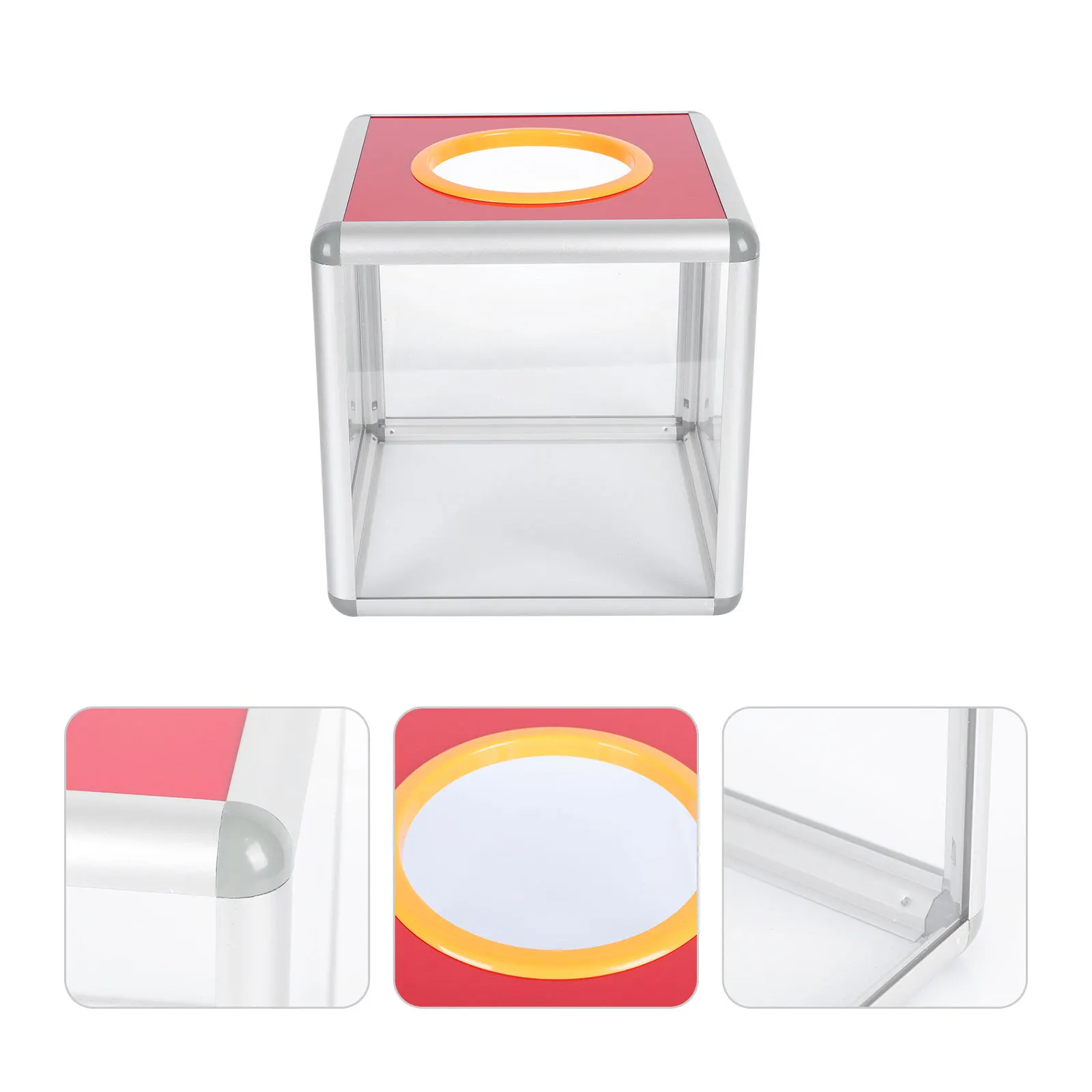 

1Pcs Clear Lockable Draw Box Transparent Raffle Lottery Box Fundraising Donation Votes Collection Container