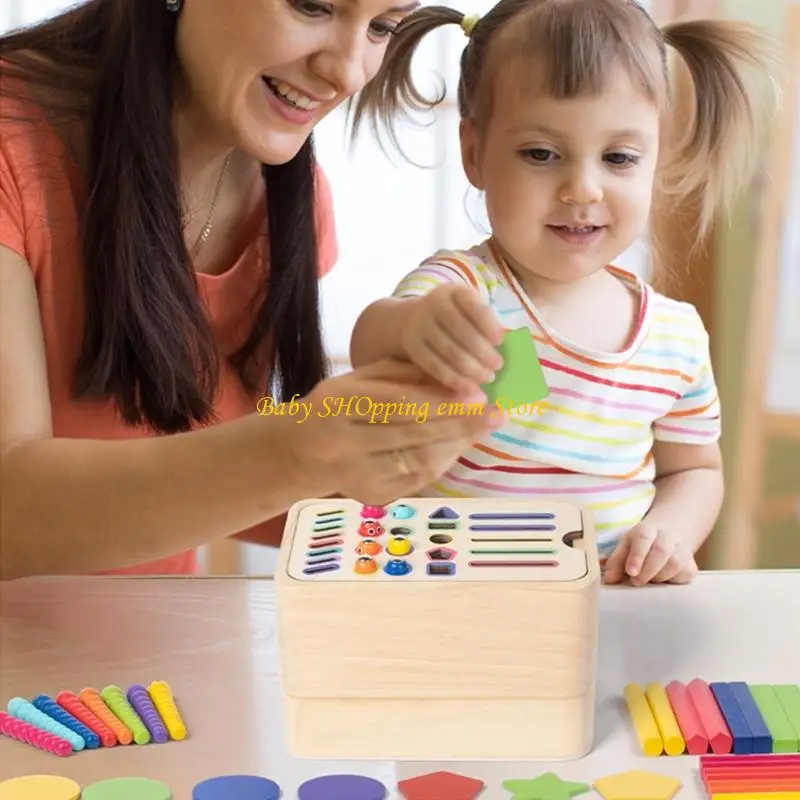 23GD 다채롭고 내구성있는 목재 모양 분류 상자 아기의 초기 학습 및 감각 놀이에 이상적입니다.