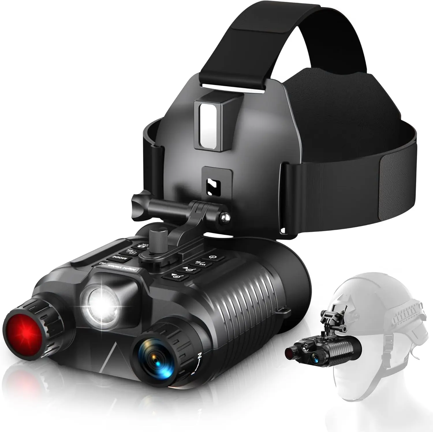 

Night Vision Goggles Upgraded Rechargeable Head Mounted Night Vision Binoculars with Infrared Hands Free Tactical Flashlight