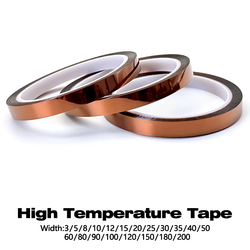 

Высокотемпературная лента с золотым пальцем, 33 м/рулон, полиимидная термостойкая клейкая антистатическая лента для маскировки, пайки, электронной платы