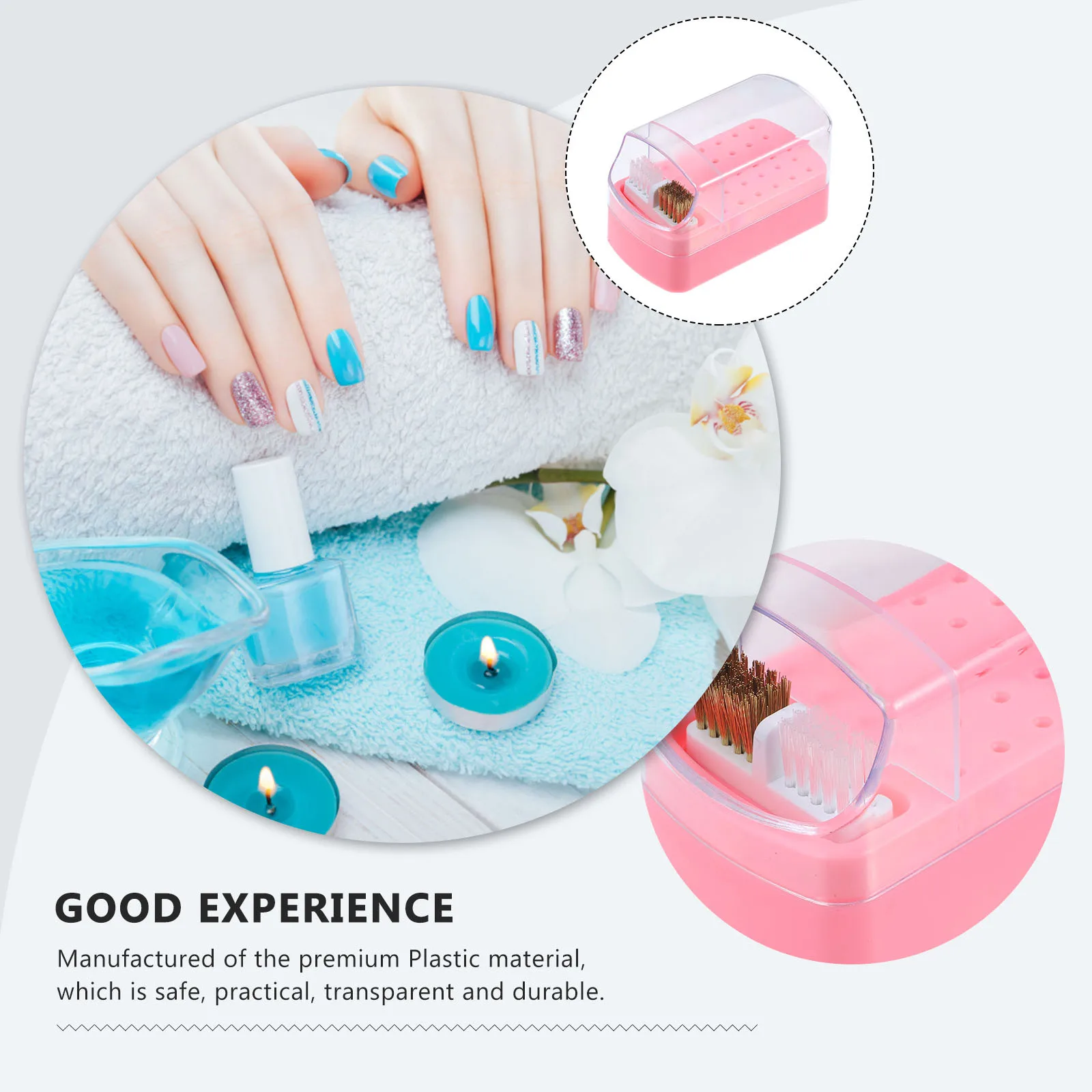 Nagelboren Opbergdoos Doorzichtig plastic 30-gaten Organizer Manicure Polijstkophouder Nagelsalon Gereedschapsopbergdoos