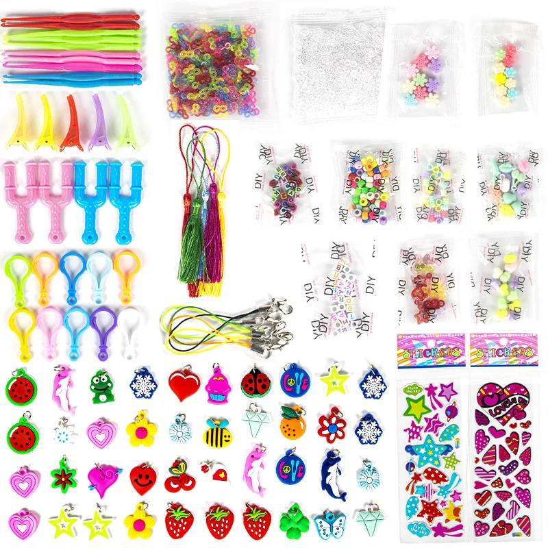 3 Schichten Deluxe Lagerung Webstuhl Bänder Set Süßigkeiten Farbe Armband Herstellung Kit DIY Gummiband gewebte Armband Kit Mädchen Handwerk Spielzeug Geschenke