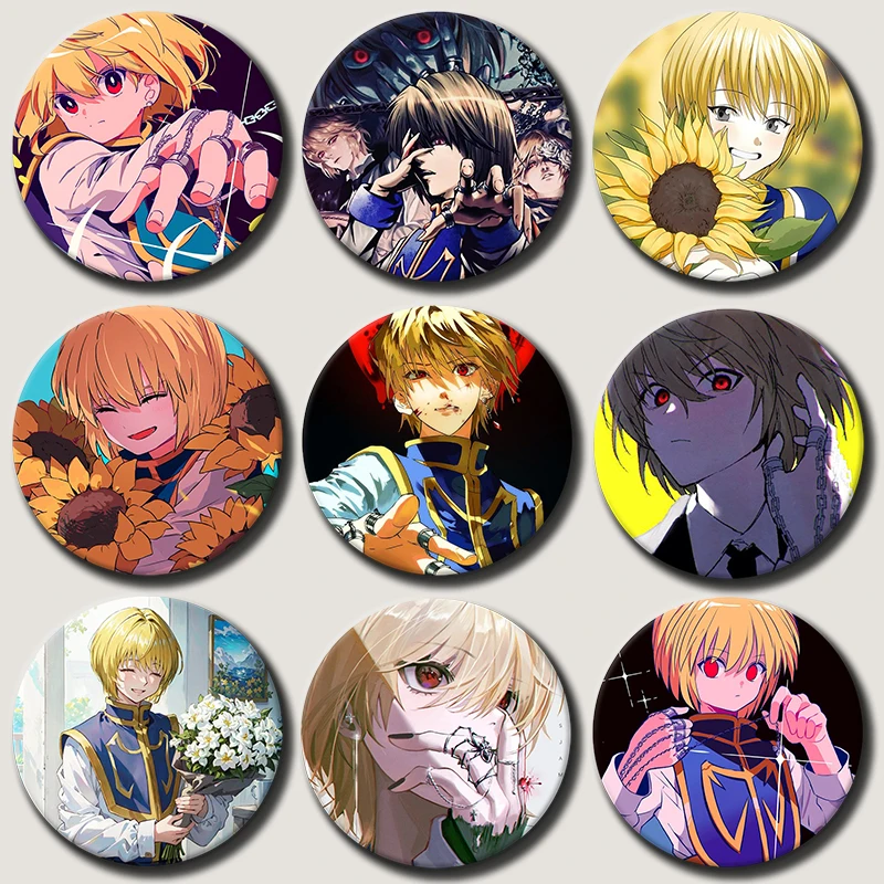 

58mm Anime Character Kurapika Soft Button Pin Cartoon Role Kurapika Brooch Creative Badge for Backpack Clothes Decoration Gift