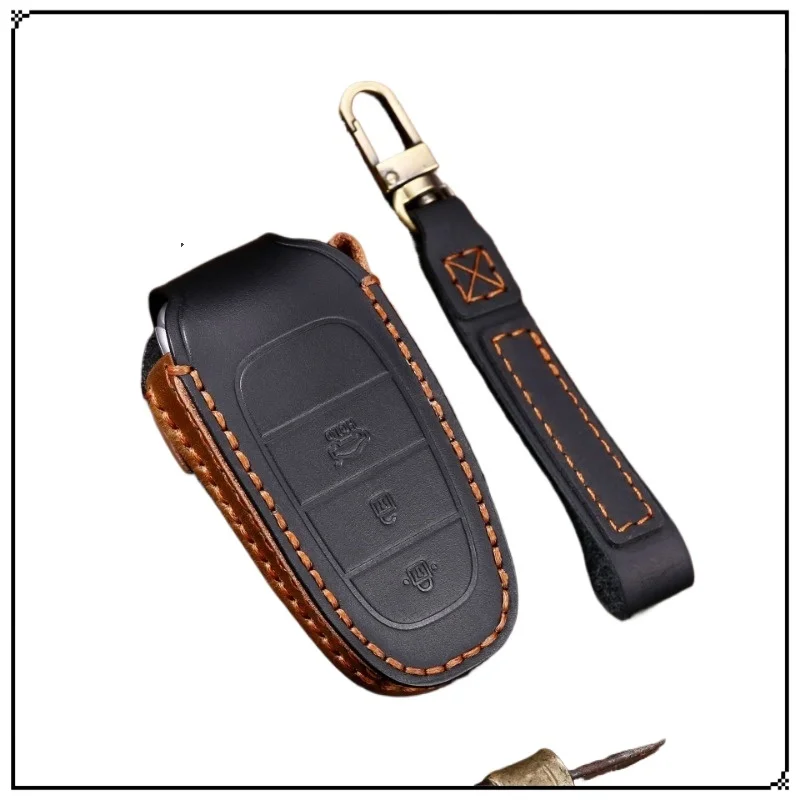 

Car Key Bag Suitable for Modern Special Leather Handmade Car Key Cover Cowhide Key Bag Keychain Car Supplies Cars Accessories