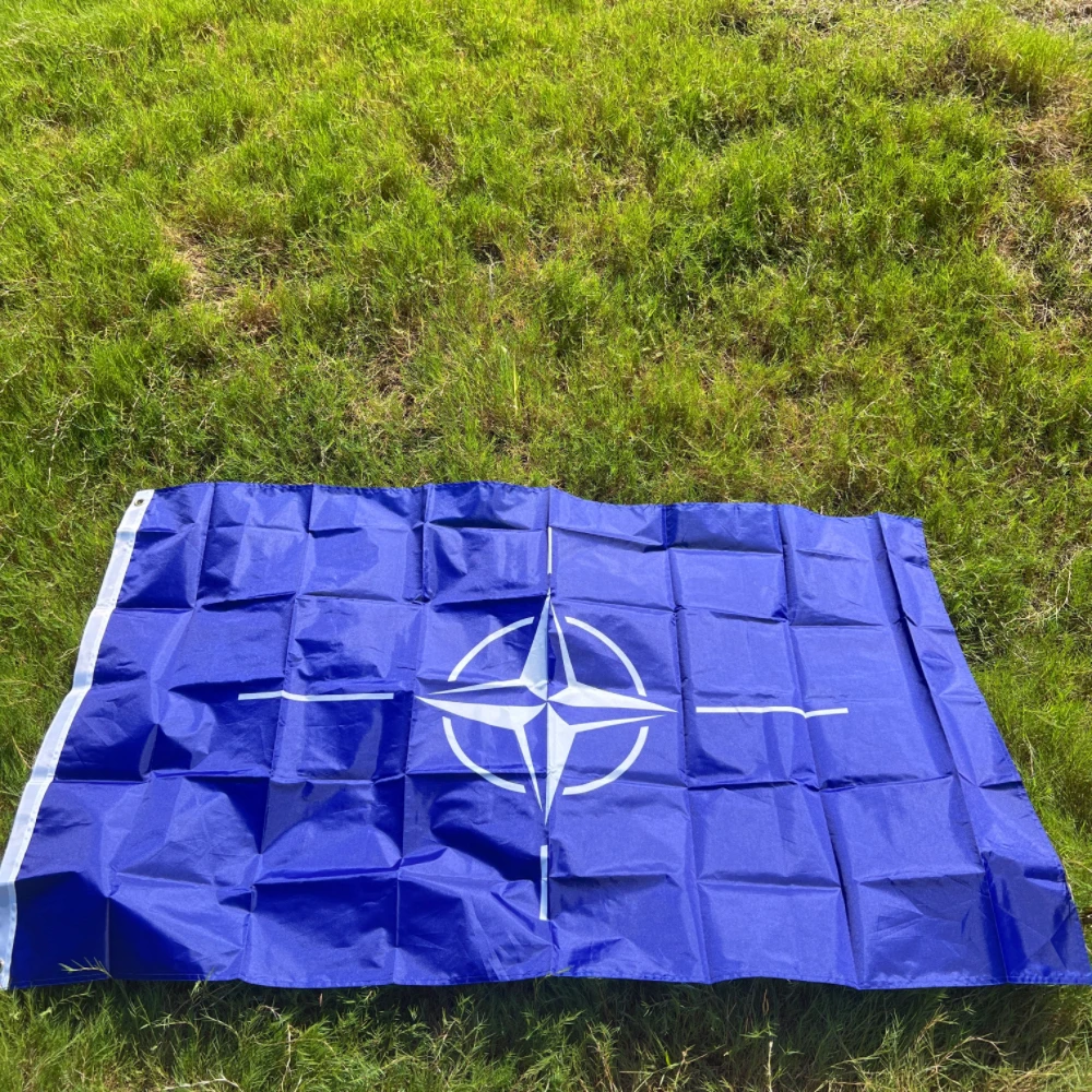 NATO flag90x150cm   printed Polyester North Atlantic Treaty NATO International Organization banner