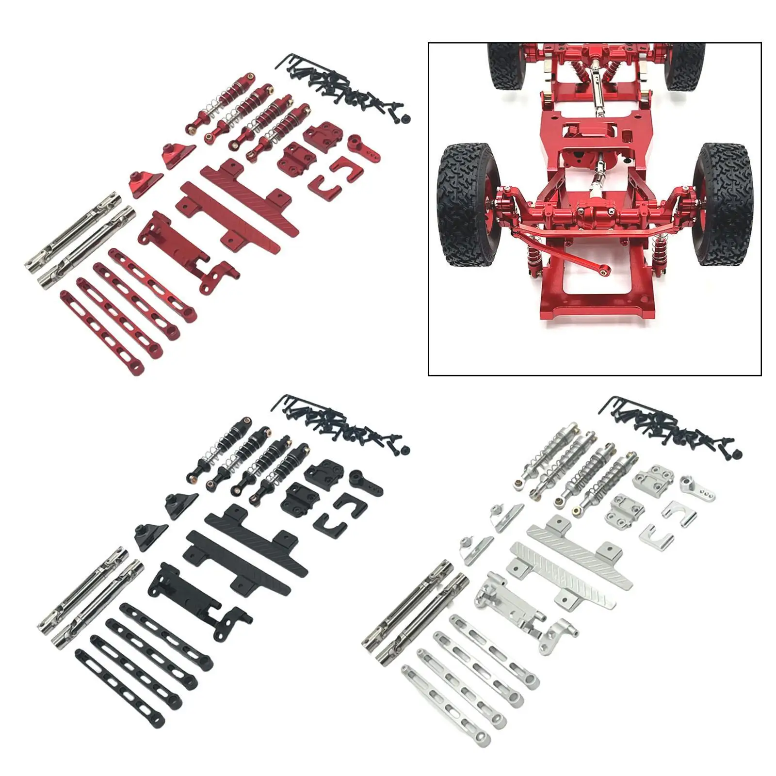 RC Car Spare Parts Kits Front and Rear Shock Absorbers Drive Shaft Replace Metal RC Accessories for 1/12 MN82 LC79 RC Hobby Car