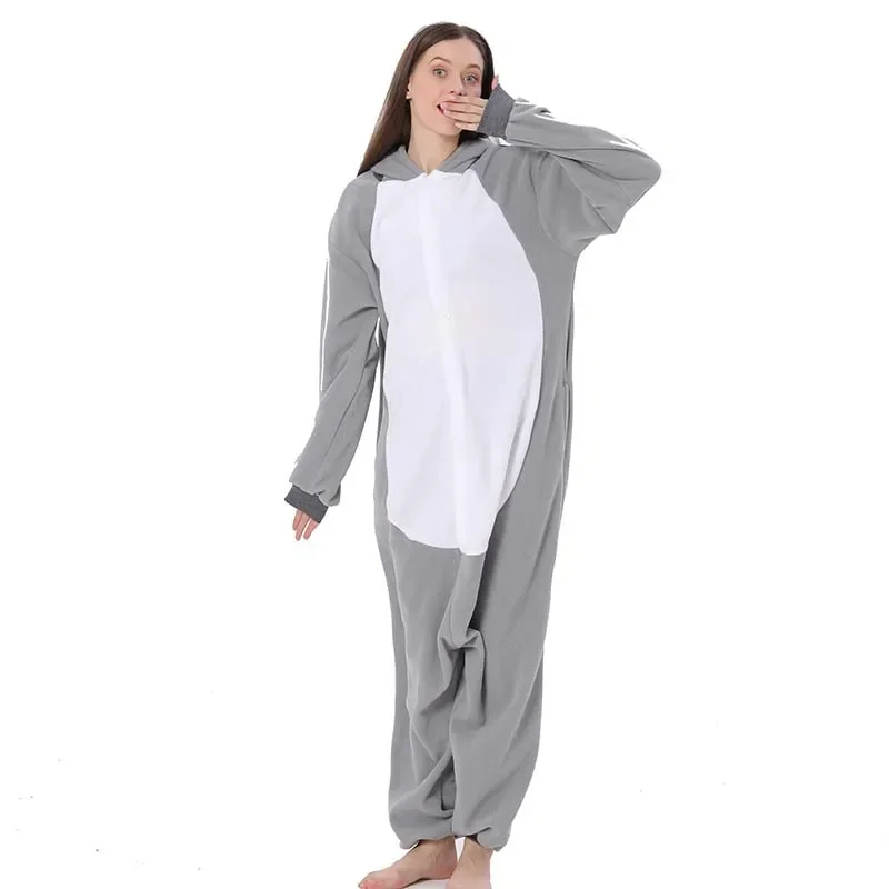 New Raccoon Pajamas Fleece Women Anime Kigurumi Onesies For Adults One-Piece Pijama Men Sleepwear Bodysuit Cosplay Costume Suit