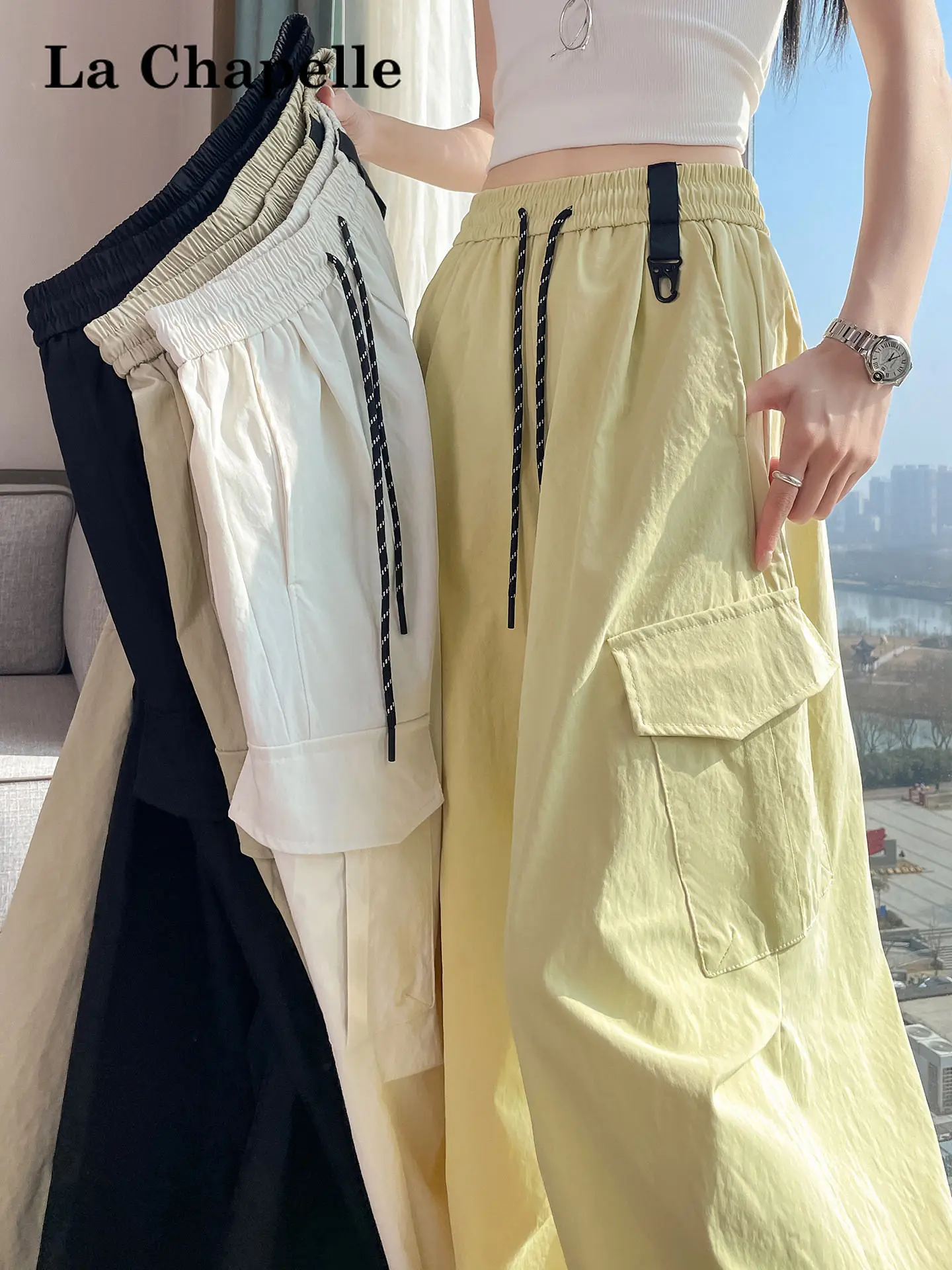 

Женские летние тонкие брюки La Chapelle American Sle Yellow для активного отдыха, быстросохнущие спортивные брюки для походов и альпинизма с широкими штанинами