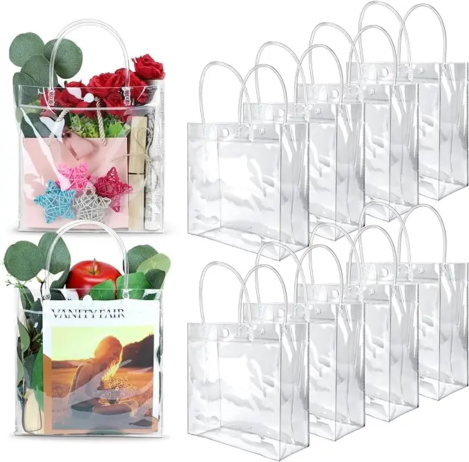 10-100pcs Transparent Gift Bags Holiday Anniversary Wedding Party Birthday Gift Pvc Gift Packaging Bags