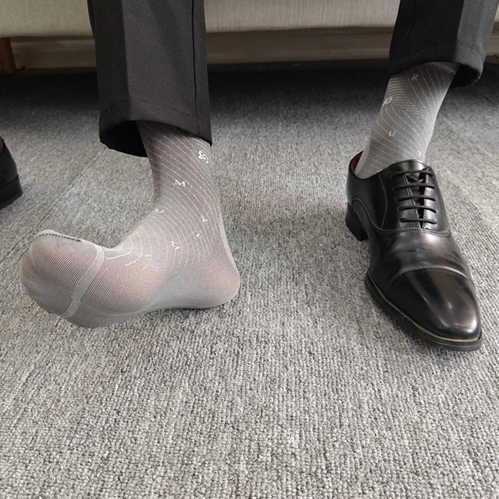 فستان الأعمال الجوارب للرجال شير رقيقة جدا أنبوب نمط الجوارب مع حك طباعة شفافة تكوين EUR 36 46 US 4 5 12