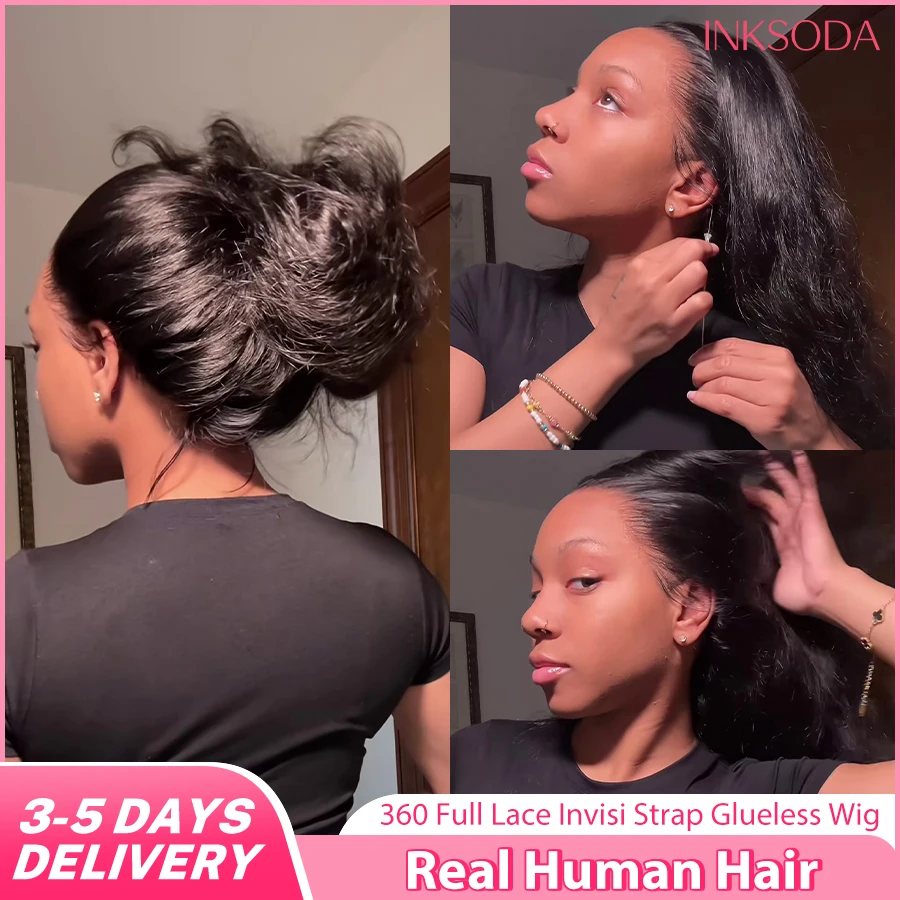 Invisi Strap Snug Fit 360 Full Lace Wig Transparent HD Lace Frontal Body Wave Glueless Human Hair Ready To Wear Wig For Women